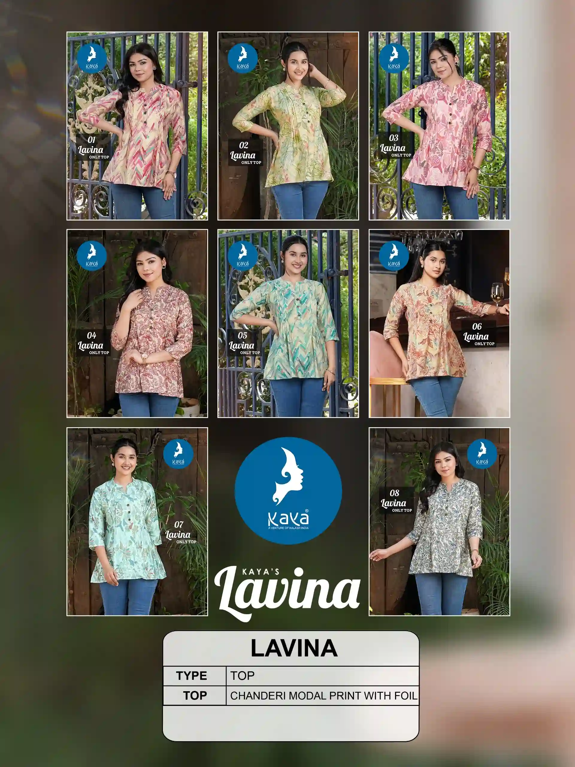 Kaya Lavina Chanderi Modal Print Wholesale Fancy Kurtis Catalog — Wholesale Kurtis, Kaya wholesale from Surat — view 5